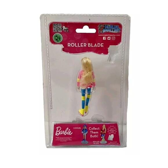 Worlds Smallest Posable Barbie Roller Blade #5176 New In Packaging! - Picture 3 of 3